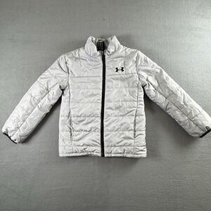 Under Armour Gray Pronto Puffer Jacket Insulated Pockets Youth Jacket 6